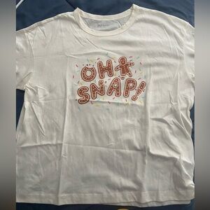 Old Navy “Oh Snap!” Gingerbread Graphic T-Shirt White Size M